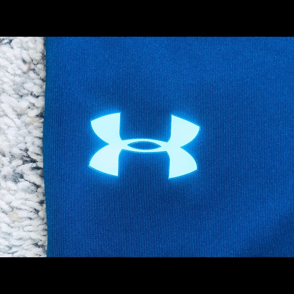 🌟2/$35 Sale🌟UA Under Armour Workout Capris Leggings Training Yoga Running Blue - Picture 3 of 8